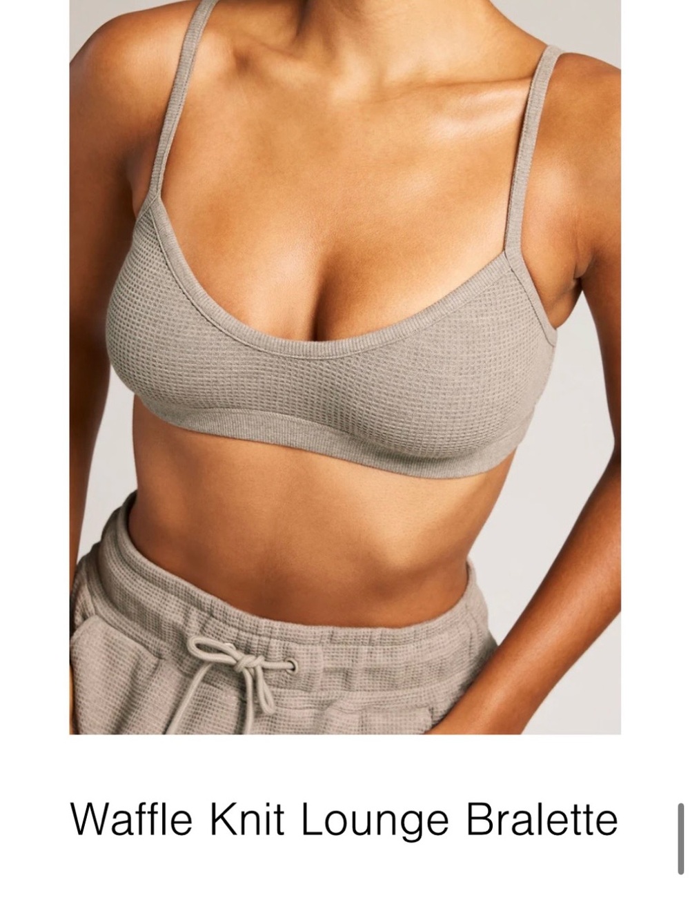NEGATIVE Waffle Knit Lounge Bralette - GRAY